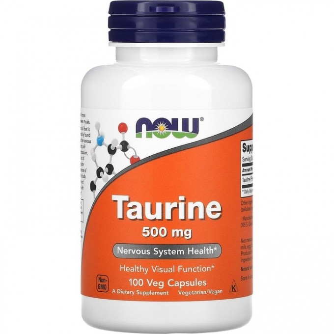 Аминокислота NOW Taurine, 500 мг - 100 капсул NS0140 Аминокислота NOW Taurine, 500 мг - 100 капсул NS0140