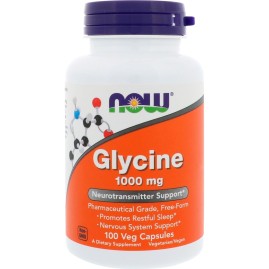 Глицин NOW FOODS GLYCINE, 1000 мг, 100 капсул