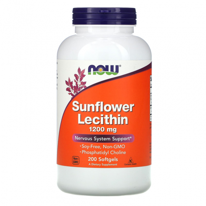 Лецитин NOW FOODS LECITHIN SUNFLOWER, 1200 мг, 200 капсул NS29570