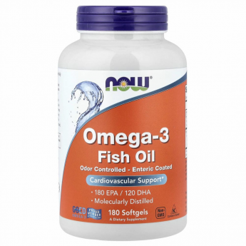 Омега-3 NOW FOODS OMEGA-3 ENTERIC 180 SGELS
