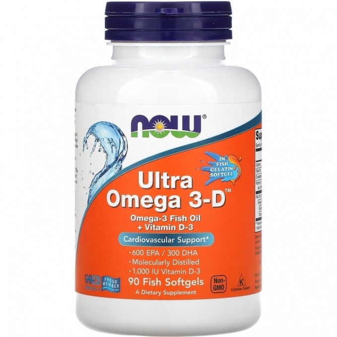 Омега NOW FOODS ULTRA OMEGA-3D, 90 капсул NS1663 Омега NOW FOODS ULTRA OMEGA-3D, 90 капсул NS1663
