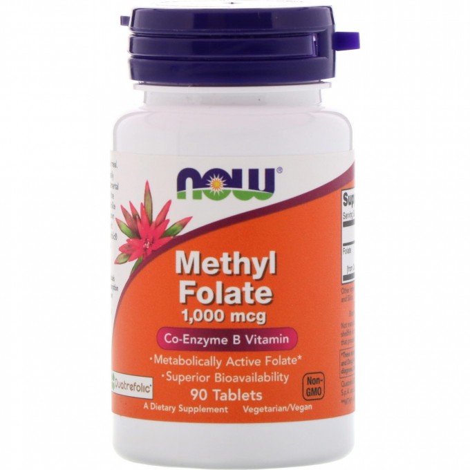 Витамин NOW FOODS METHYL FOLATE, 1000 мкг, 90 таблеток NS*0491 Витамин NOW FOODS METHYL FOLATE, 1000 мкг, 90 таблеток NS*0491
