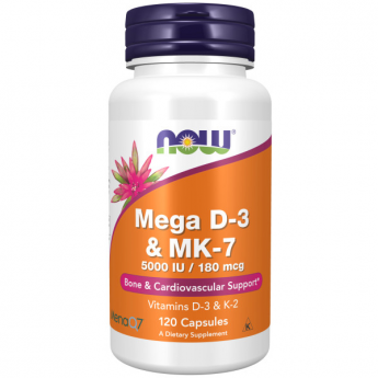 Витамины Д3 и К2 NOW FOODS MEGA D-3 & MK-7 120 VCAPS Витамины Д3 и К2 NOW FOODS MEGA D-3 & MK-7 120 VCAPS