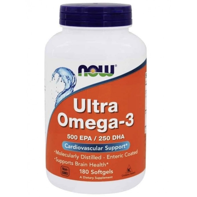 Витамины NOW FOODS ULTRA OMEGA-3 500 EPA / 250 DHA, 180 капсул NS28280